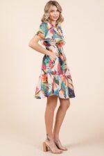 Lime 'N' Chili Abstract Print Mini Dress in Fuchsia Combo - Image 4