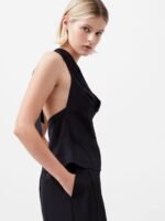 Ennis Satin Halter Neck Cowl Top - Image 4